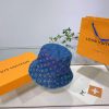 Louis Vuitton Monogram Essential Bucket Hat Blue For Women