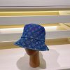 Louis Vuitton Monogram Essential Bucket Hat Blue For Women