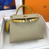 Hermes Kelly 25 Sellier Epsom Greige/Yellow Bag For Women, Women's Handbags, Shoulder Bags 10in/25cm