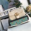 Gucci Marmont Matelassé Mini Bag White For Women 8.5in/22cm GG 446744 DTDIT 9022