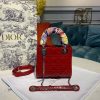 Christian Dior Mini Lady Dior Bag with Chain Silver Hardware Spring/Summer Collection, Red, For Women Women’s Handbags, 18cm CD M0505OCAL_M52R