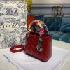Christian Dior Mini Lady Dior Bag with Chain Silver Hardware Spring/Summer Collection, Red, For Women Women’s Handbags, 18cm CD M0505OCAL_M52R