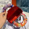 Christian Dior Mini Lady Dior Bag with Chain Silver Hardware Spring/Summer Collection, Red, For Women Women’s Handbags, 18cm CD M0505OCAL_M52R