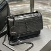 Saint Laurent Sunset Medium Chain Bag Black For Women 8.6in/22cm YSL 442906DND0U1000