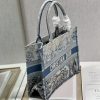 Christian Dior Medium Dior Book Tote Blue Toile de Jouy Reverse Embroidery, Blue, For Women Women’s Handbags, Shoulder Bags, 36cm CD M1296ZRGO_M928