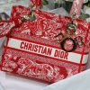 Christian Dior Medium Lady D-Lite Bag Red, For Women, Women’s Handbags 24cm/9.5in CD
