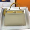Hermes Kelly 25 Sellier Epsom Greige/Yellow Bag For Women, Women's Handbags, Shoulder Bags 10in/25cm