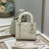 Christian Dior Mini Lady Dior Bag Latte Cannage with Beaded Motif, Beige, For Women Women’s Handbags, Crossbody Bags, 18cm CD M0505INEA_M030