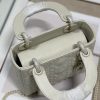 Christian Dior Mini Lady Dior Bag Latte Cannage with Beaded Motif, Beige, For Women Women’s Handbags, Crossbody Bags, 18cm CD M0505INEA_M030