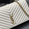 Saint Laurent Kata 99 Chain Bag White With Gold Hardware For Women 10.2in/26cm YSL