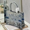 Christian Dior Medium Dior Book Tote Blue Toile de Jouy Reverse Embroidery, Blue, For Women Women’s Handbags, Shoulder Bags, 36cm CD M1296ZRGO_M928