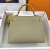 Hermes Kelly 25 Sellier Epsom Greige/Yellow Bag For Women, Women's Handbags, Shoulder Bags 10in/25cm