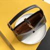 Saint Laurent LE 5 À 7 Hobo Bag Black In Embossed Material For Women 9in/23cm YSL 657228DZESW1062