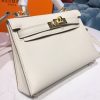 Hermes Mini Kelly White For Women Gold Toned Hardware 7.5in/19cm
