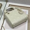 Christian Dior Mini Lady Dior Bag Latte Cannage with Beaded Motif, Beige, For Women Women’s Handbags, Crossbody Bags, 18cm CD M0505INEA_M030