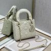 Christian Dior Mini Lady Dior Bag Latte Cannage with Beaded Motif, Beige, For Women Women’s Handbags, Crossbody Bags, 18cm CD M0505INEA_M030