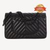 [True-to-ORIGINAL] Chanel Chevron Classic Handbag Black For Women 10.2in/26cm
