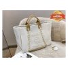 [True-to-ORIGINAL] Chanel Large Deauville Pearl Tote Bag White For Women 15in/38cm A66941