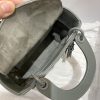 Christian Dior Mini Lady Bag Grey For Women 6.5in/17cm
