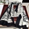 Dior Cashmere Long Scarf White For Women