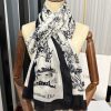 Dior Cashmere Long Scarf White For Women