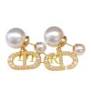 Dior Rice Grain CD Letter Earrings Gold For Women