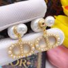 Dior Rice Grain CD Letter Earrings Gold For Women
