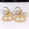 Dior Rice Grain CD Letter Earrings Gold For Women