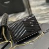 Saint Laurent Envelope Small Bag Black For Women‎ 7.5in/19cm