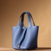 Hermes Picotin Lock 18 Blue Bag For Women, Women's Handbags 7.1in/18cm