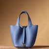 Hermes Picotin Lock 18 Blue Bag For Women, Women's Handbags 7.1in/18cm