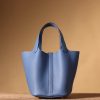 Hermes Picotin Lock 18 Blue Bag For Women, Women's Handbags 7.1in/18cm