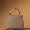 Hermes Kelly Epsom Silver Tone Lock Bag Grey For Women 9,8in/25cm