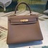 Hermes Kelly 28 Greige Bag With Gold Toned Harware For Women, Women's Handbags, Shoulder Bags 11in/28cm