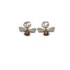 Gucci Interlocking And Bee Pearl Earrings Gold Tone For Women