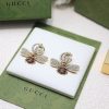 Gucci Interlocking And Bee Pearl Earrings Gold Tone For Women