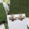 Gucci Interlocking And Bee Pearl Earrings Gold Tone For Women