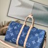 Louis Vuitton Keepall Bandouliere 45 Blue For Women 17.7in/45cm M24315
