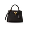 Hermes Kelly Epsom Gold Tone Lock Bag Black For Women 9,8in/25cm