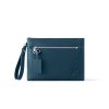 Louis Vuitton Takeoff Pouch Wallet Blue For Men 11.8in/30cm M82813