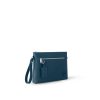 Louis Vuitton Takeoff Pouch Wallet Blue For Men 11.8in/30cm M82813
