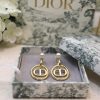 Dior Metal CD Circle Earrings Gold Tone For Women