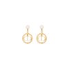Dior Metal CD Circle Earrings Gold Tone For Women