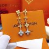Louis Vuitton Tassel Stud Earrings Gold For Women
