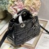 Dior The Medium Lady 95.22 Bag With Black Tone Hardware Black/White/Grey For Women 9.5in/ 24cm