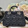 Dior The Medium Lady 95.22 Bag With Black Tone Hardware Black/White/Grey For Women 9.5in/ 24cm