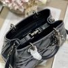 Dior The Medium Lady 95.22 Bag With Black Tone Hardware Black/White/Grey For Women 9.5in/ 24cm