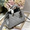 Dior The Medium Lady 95.22 Bag With Black Tone Hardware Black/White/Grey For Women 9.5in/ 24cm