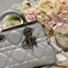 Dior The Medium Lady 95.22 Bag With Black Tone Hardware Black/White/Grey For Women 9.5in/ 24cm