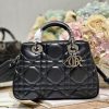 Dior The Medium Lady 95.22 Bag With Black Tone Hardware Black/White/Grey For Women 9.5in/ 24cm
